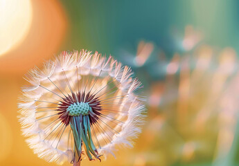 Close-Up of a Dandelion with Dreamy Bokeh Background