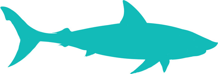 Fierce blue shark silhouette vector ideal for printing and Cricut cutting. Perfect for ocean-themed projects, kids' parties, and custom T-shirts.