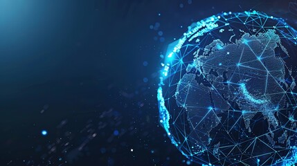 Obraz premium Wonderful A globe covered with wireless network and data cityscape concept of modern city Connection