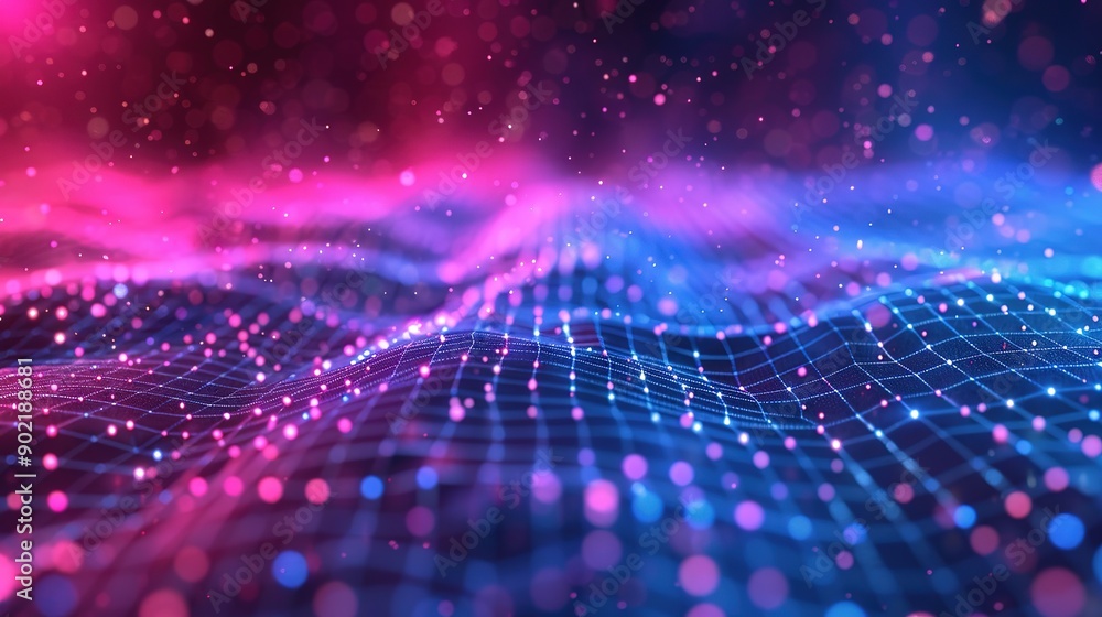 Aufkleber amazing abstract technological background with triangles and dots concept symbolizes technology