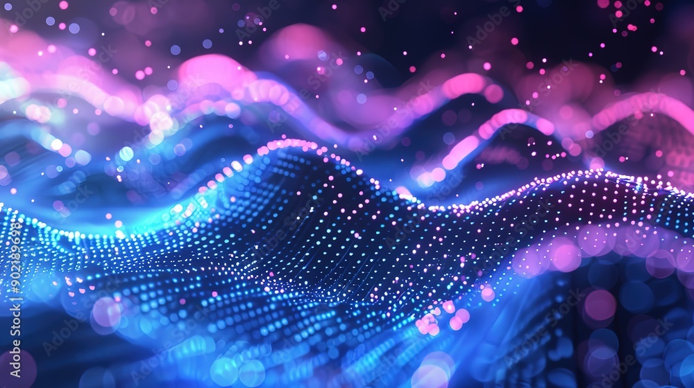 Poster wonderful an abstract with flowing lines and bokeh lights