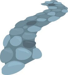 Winding stone path is leading through a serene landscape