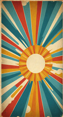 retro background with rays