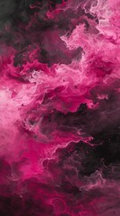Fototapeta premium Abstract pink and black ink swirl with smoky effect