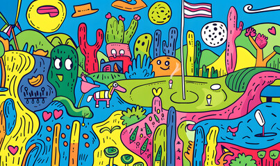 Fototapeta premium golf-themed graphic advertising backgrounds.