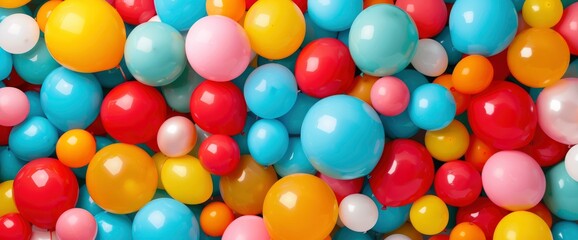 Colorful Balloons Background, Evoking A Sense Of Joy And Celebration
