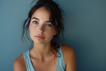 Female Model with Freckles and Casual Style