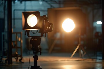 Professional Lighting Studio with Bright Lamps
