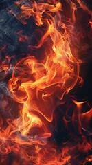 Fototapeta premium Flames and smoke abstract background, fire and smoke texture, energy and motion concept