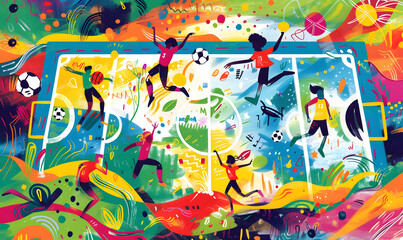 Naklejka premium football-themed graphic and photo for advertising