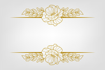 The Blooms Greenery Floral Foliage Ornament Corner Text Separator Elegance Frame for Invitations