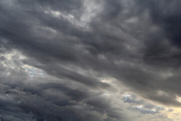 Dark clouds in the sky at dusk cloudscape