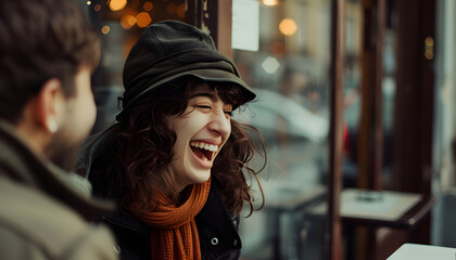 The couple talked to each other with smiles on their faces