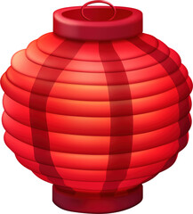 Red paper lantern with a traditional design.