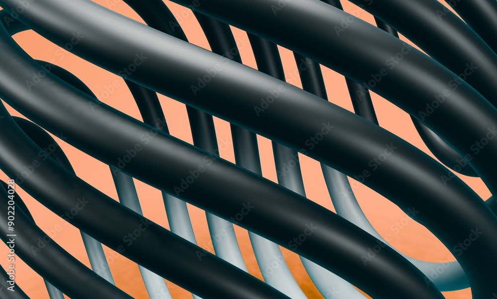 Poster 3d rendered abstract line colored gradient black suitable for abstract background