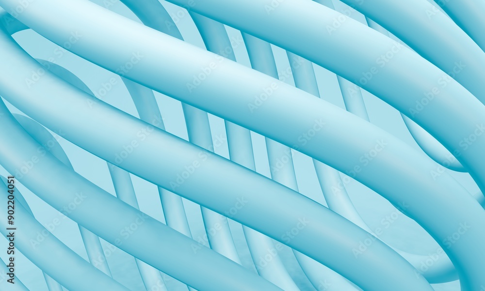 Poster 3d rendered abstract line colored cyan suitable for abstract background