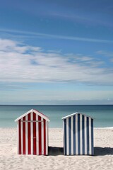 Striped Beach Cabanas on the Sand