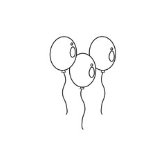 Balloon icon vector isolated on white background. party balloon icon decoration birthday vector. Balloon vector icon