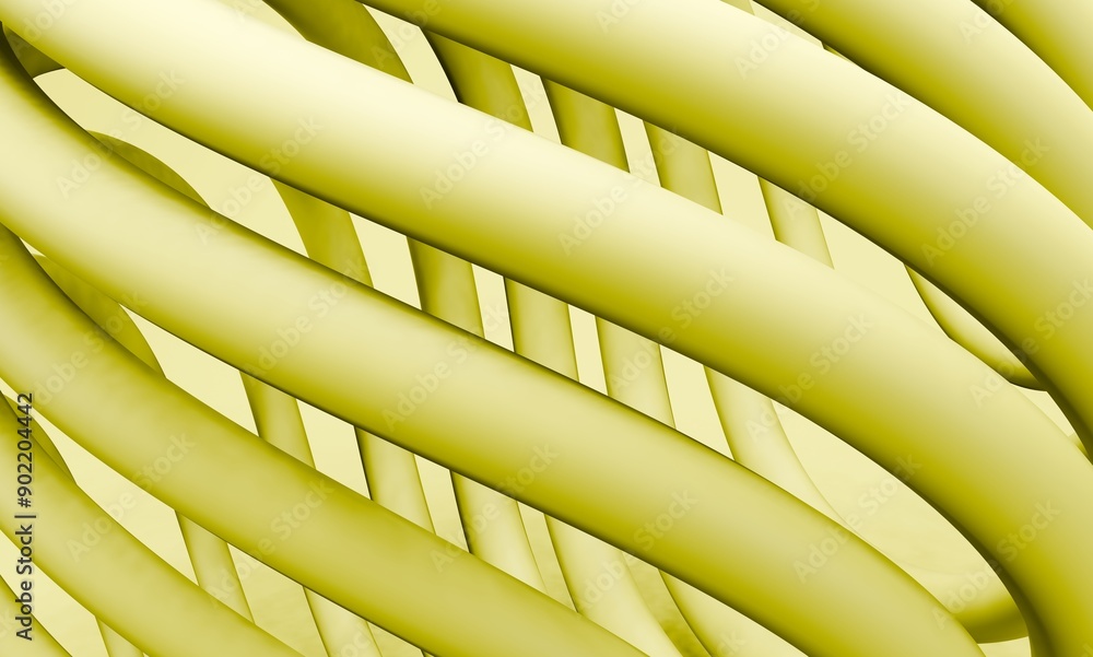 Poster 3d rendered abstract line colored yellow suitable for abstract background