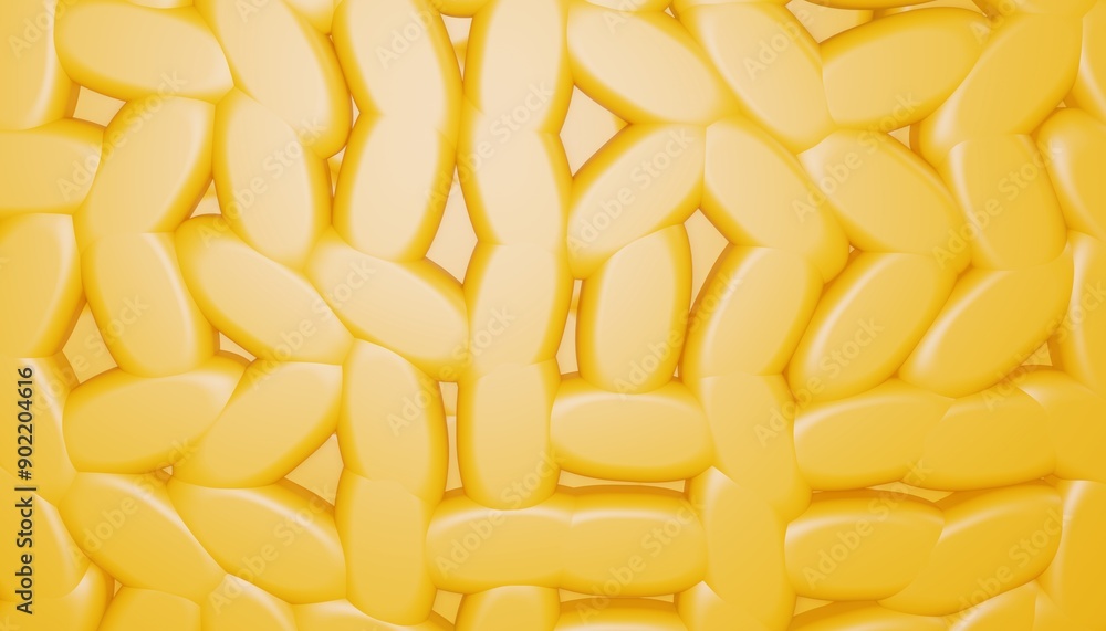 Poster 3d yellow render background with abstract shape and glossy effect.