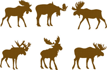 Fototapeta premium Sketch vector illustration silhouette design animal image of deer with artistic long antlers 