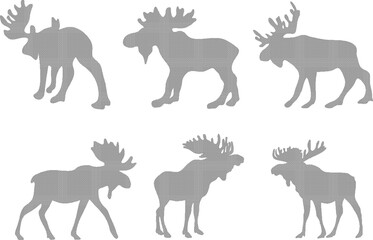 Sketch vector illustration silhouette design animal image of deer with artistic long antlers