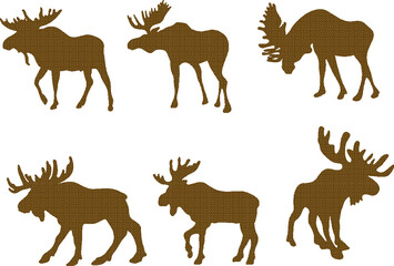 Sketch vector illustration silhouette design animal image of deer with artistic long antlers