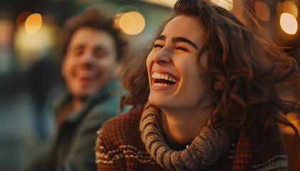 The couple talked to each other with smiles on their faces
