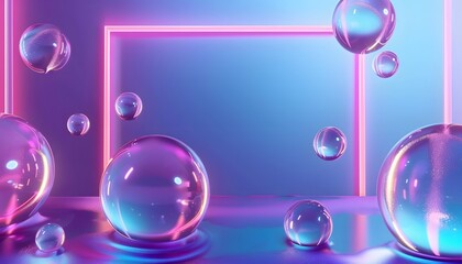 bubble and glass podium background