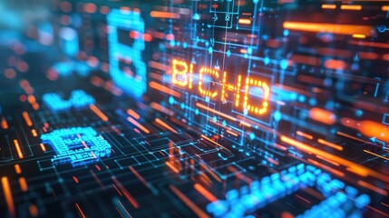 Fototapeta premium Attractive Cyberpunk illustration with neon colors and futuristic technology