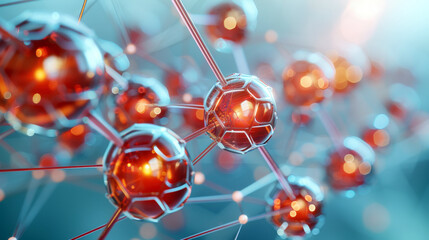 An abstract representation of interconnected atoms highlighting the beauty of chemistry and molecular structures.