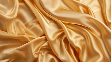 Obraz premium Golden silk fabric texture, close-up view. Luxury textile background concept