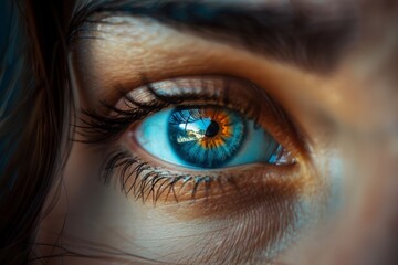 Fototapeta premium Awe-Inspiring Blue Eye Gazing Into The Future