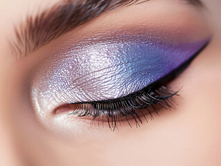 Obraz premium Glamorous Colourful Eyeshadow with Bold Winged Eyeliner