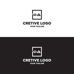 creative letter DA logo design vector