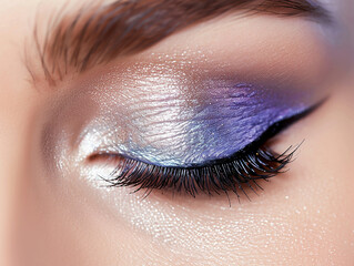 Glamorous Colourful Eyeshadow with Bold Winged Eyeliner