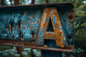 Worn Rust Sign with Letter A