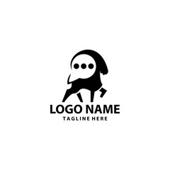 chat goat logo design vector