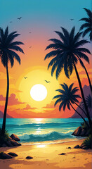 sunset over the sea