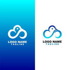 Fototapeta premium cloud bird logo design vector
