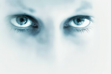 Intense Eyes of a Mysterious Figure in a Dark Room