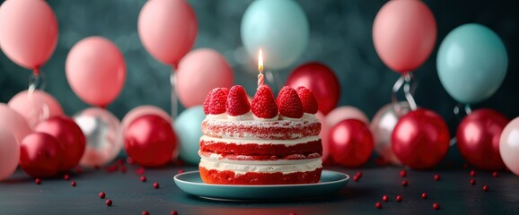 Shining Balloons And A Bespoke Birthday Cake Center The Frame, Radiating Celebration