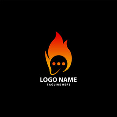 fire message logo design vector