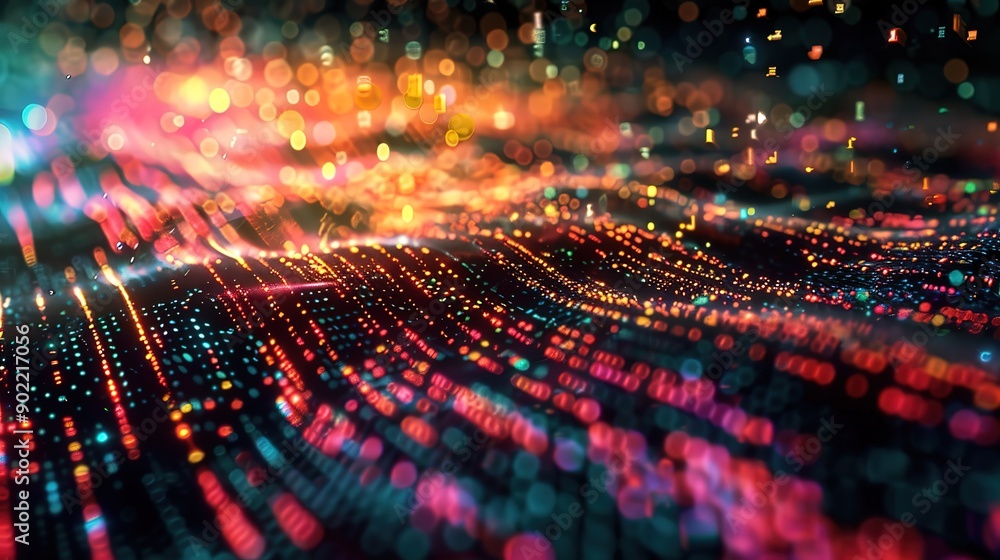 Aufkleber attractive big data visualization futuristic backgroundintricate data threads graphic