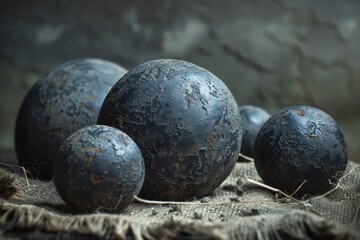 Rough Textured Blue Eggs in a Basket