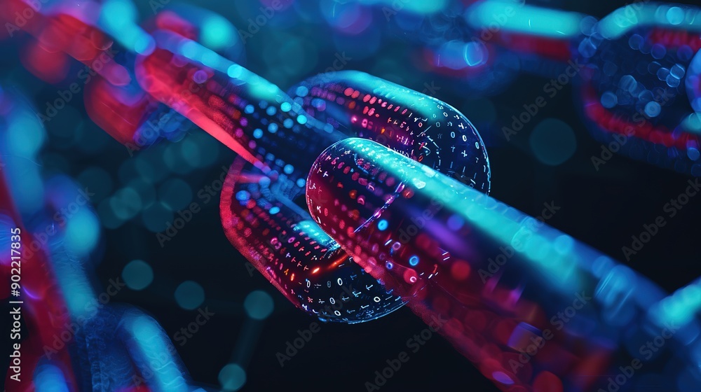 Poster attractive abstract blockchain background