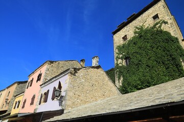 Mountain side Buildings in rural Bosnia Herzegovina 