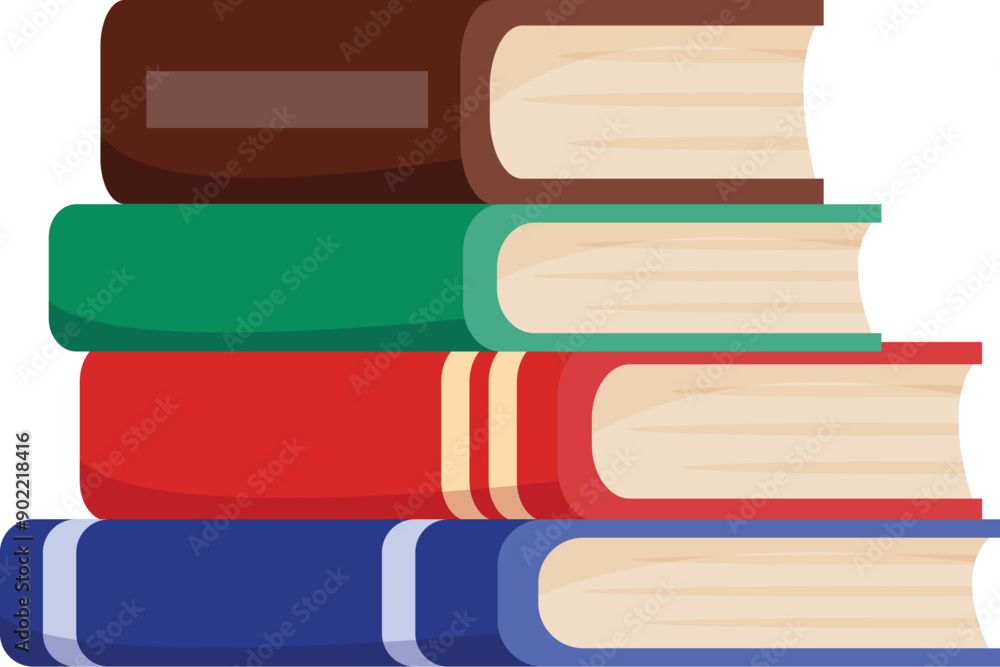 Poster neat stack of colorful books, symbolizing learning and the pursuit of knowledge