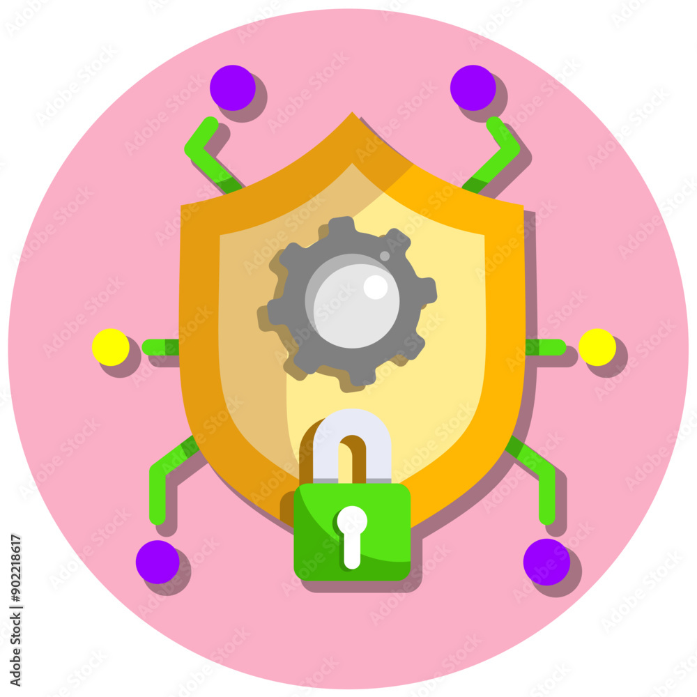 Poster Cybersecurity Threats Icon