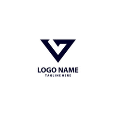 initial V7 modern logo design vector